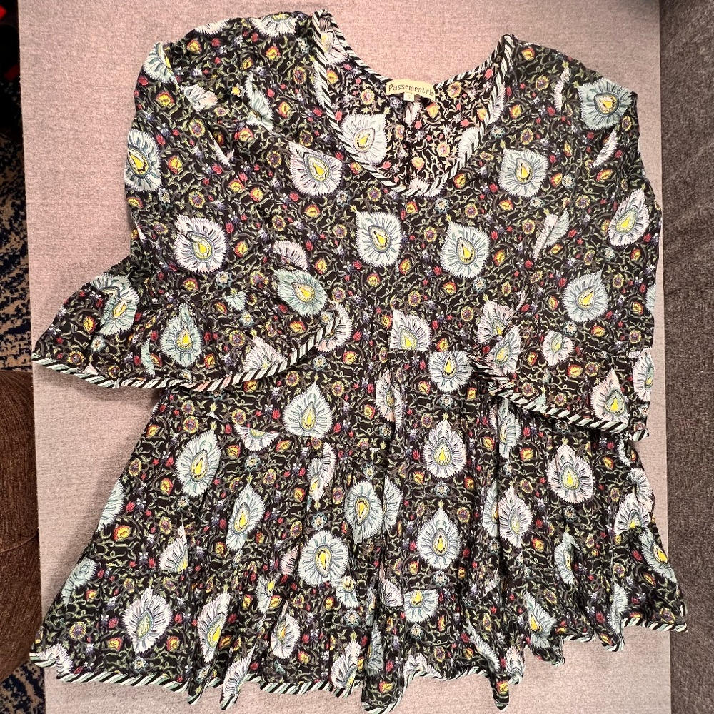 Passementerie 100% Cotton Babydoll Dress S Bell Sleeve Fairy Grunge Whimsigoth